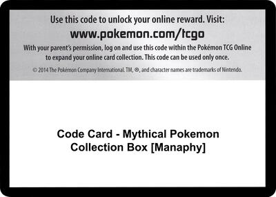 Code Card - Mythical Pokemon Collection Box [Manaphy] card from Generations
