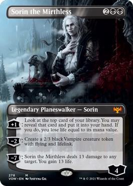 Sorin the Mirthless (Borderless) card from Innistrad: Crimson Vow