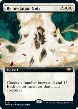 By Invitation Only (Extended Art) card from Innistrad: Crimson Vow