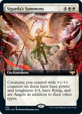 Sigarda's Summons (Extended Art) card from Innistrad: Crimson Vow
