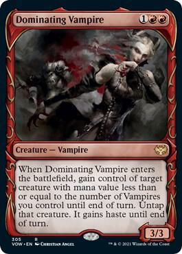 Dominating Vampire (Showcase) card from Innistrad: Crimson Vow