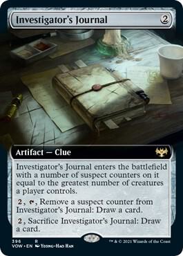 Investigator's Journal (Extended Art) card from Innistrad: Crimson Vow