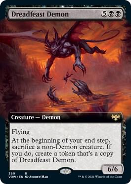 Dreadfeast Demon (Extended Art) card from Innistrad: Crimson Vow