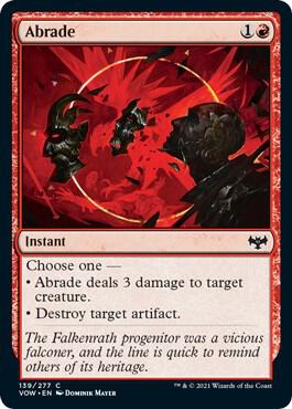 Abrade card from Innistrad: Crimson Vow