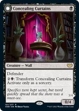 Concealing Curtains card from Innistrad: Crimson Vow
