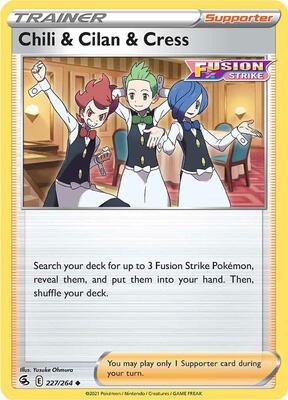 Chili & Cilan & Cress card from SWSH08: Fusion Strike