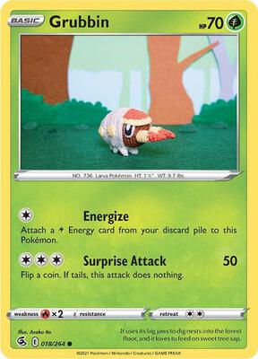 Grubbin card from SWSH08: Fusion Strike