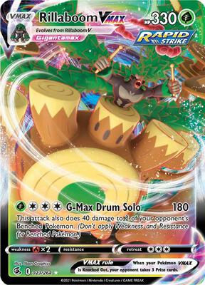 Rillaboom VMAX card from SWSH08: Fusion Strike