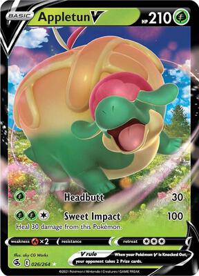 Appletun V card from SWSH08: Fusion Strike