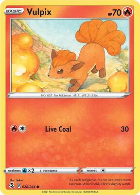 Vulpix (28) card from SWSH08: Fusion Strike