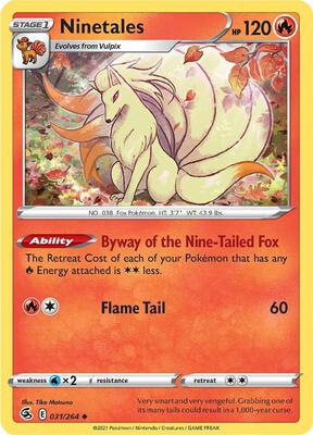 Ninetales (31) card from SWSH08: Fusion Strike