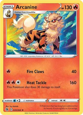 Arcanine card from SWSH08: Fusion Strike