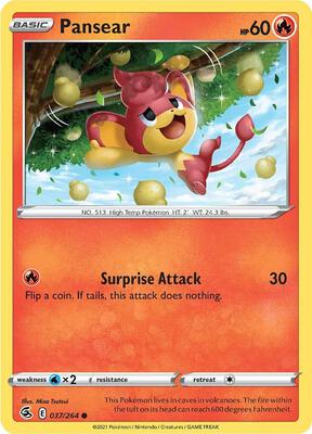 Pansear card from SWSH08: Fusion Strike