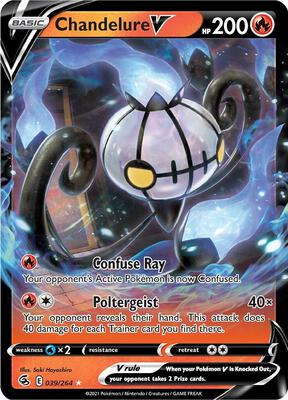 Chandelure V card from SWSH08: Fusion Strike