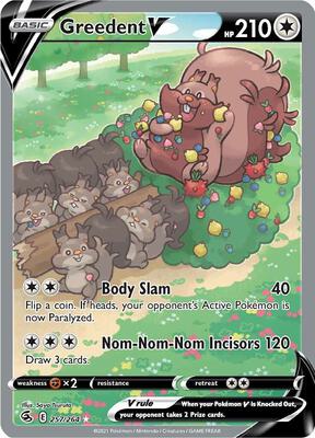 Greedent V (Alternate Full Art) card from SWSH08: Fusion Strike