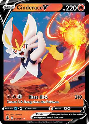 Cinderace V (43) card from SWSH08: Fusion Strike