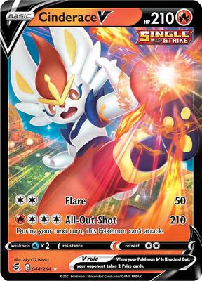 Cinderace V (44) card from SWSH08: Fusion Strike