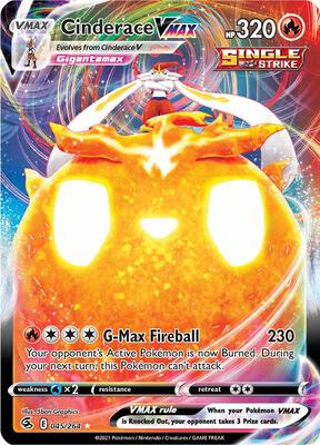 Cinderace VMAX card from SWSH08: Fusion Strike