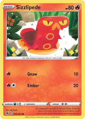 Sizzlipede (46) card from SWSH08: Fusion Strike