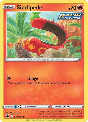 Sizzlipede (47) card from SWSH08: Fusion Strike