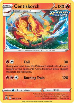 Centiskorch (48) card from SWSH08: Fusion Strike