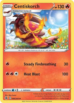 Centiskorch (49) card from SWSH08: Fusion Strike