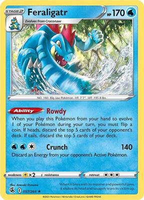 Feraligatr card from SWSH08: Fusion Strike