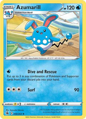 Azumarill card from SWSH08: Fusion Strike