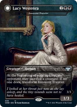 Lucy Westenra - Innocent Traveler card from Innistrad: Crimson Vow