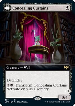 Concealing Curtains (Extended Art) card from Innistrad: Crimson Vow