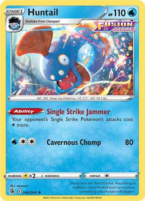 Huntail card from SWSH08: Fusion Strike