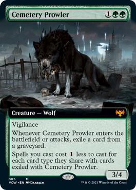 Cemetery Prowler (Extended Art) card from Innistrad: Crimson Vow