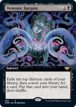 Demonic Bargain (Extended Art) card from Innistrad: Crimson Vow