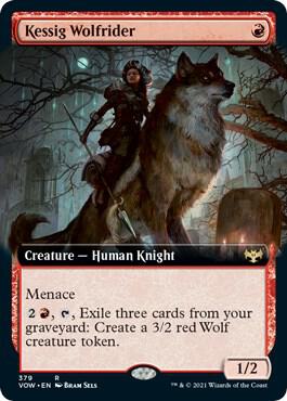 Kessig Wolfrider (Extended Art) card from Innistrad: Crimson Vow
