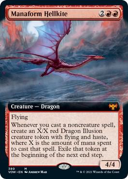 Manaform Hellkite (Extended Art) card from Innistrad: Crimson Vow