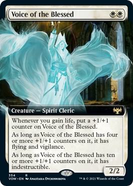 Voice of the Blessed (Extended Art) card from Innistrad: Crimson Vow