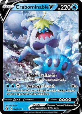 Crabominable V card from SWSH08: Fusion Strike