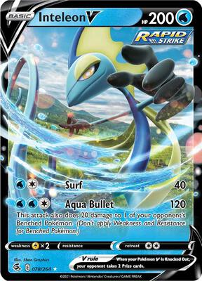 Inteleon V card from SWSH08: Fusion Strike