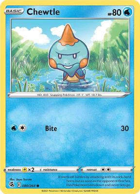Chewtle card from SWSH08: Fusion Strike