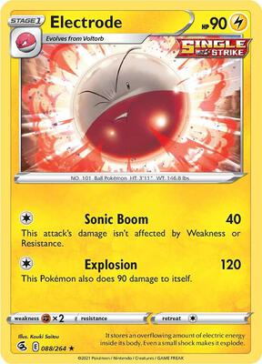 Electrode card from SWSH08: Fusion Strike