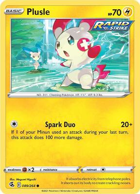 Plusle card from SWSH08: Fusion Strike
