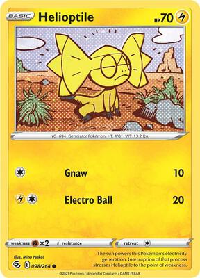 Helioptile card from SWSH08: Fusion Strike