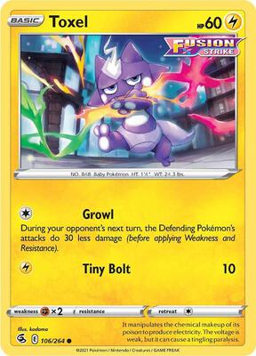 Toxel (106) card from SWSH08: Fusion Strike