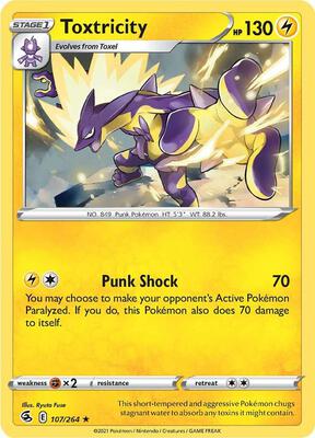 Toxtricity (107) card from SWSH08: Fusion Strike