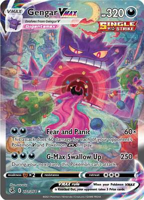 Gengar VMAX (Alternate Art Secret) card from SWSH08: Fusion Strike