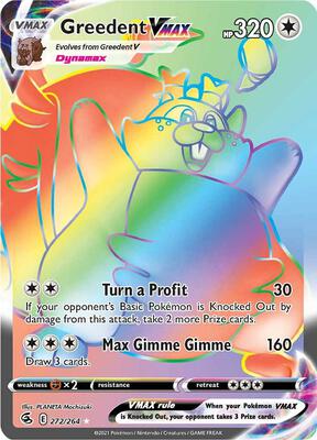 Greedent VMAX (Secret) card from SWSH08: Fusion Strike