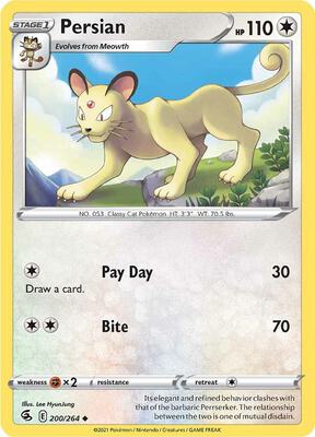 Persian card from SWSH08: Fusion Strike