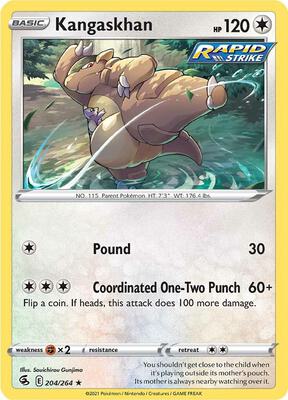 Kangaskhan card from SWSH08: Fusion Strike
