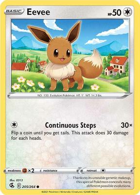 Eevee card from SWSH08: Fusion Strike