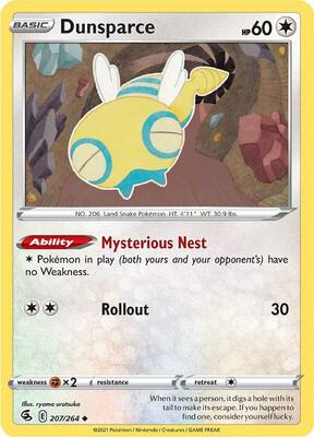 Dunsparce card from SWSH08: Fusion Strike